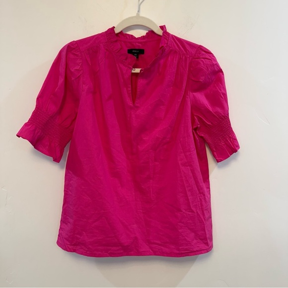 JCREW Puff-sleeve cotton poplin top pink size xs - Picture 2 of 5